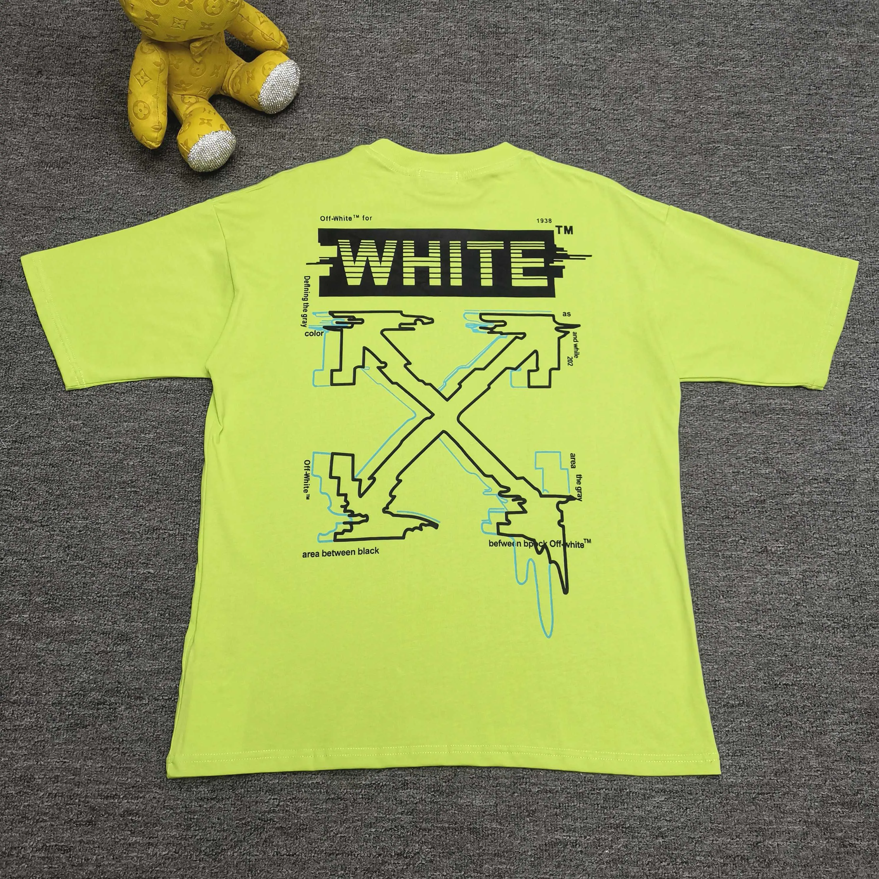 off white new back arrow graffiti loose version short-sleeved T-shirt Size: S M L XL Color: Black White Green P240